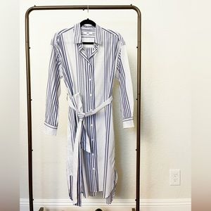 Uniqlo Striped Button Up Midi Dress